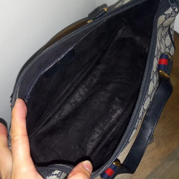 Authentic Vintage Gucci GG Monogram Supreme Sherry Web Ophidia Boston Doctor Bag - Picture 9 of 11